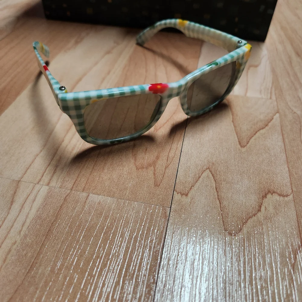 Child Sunglasses with Checkered & Floral Accents